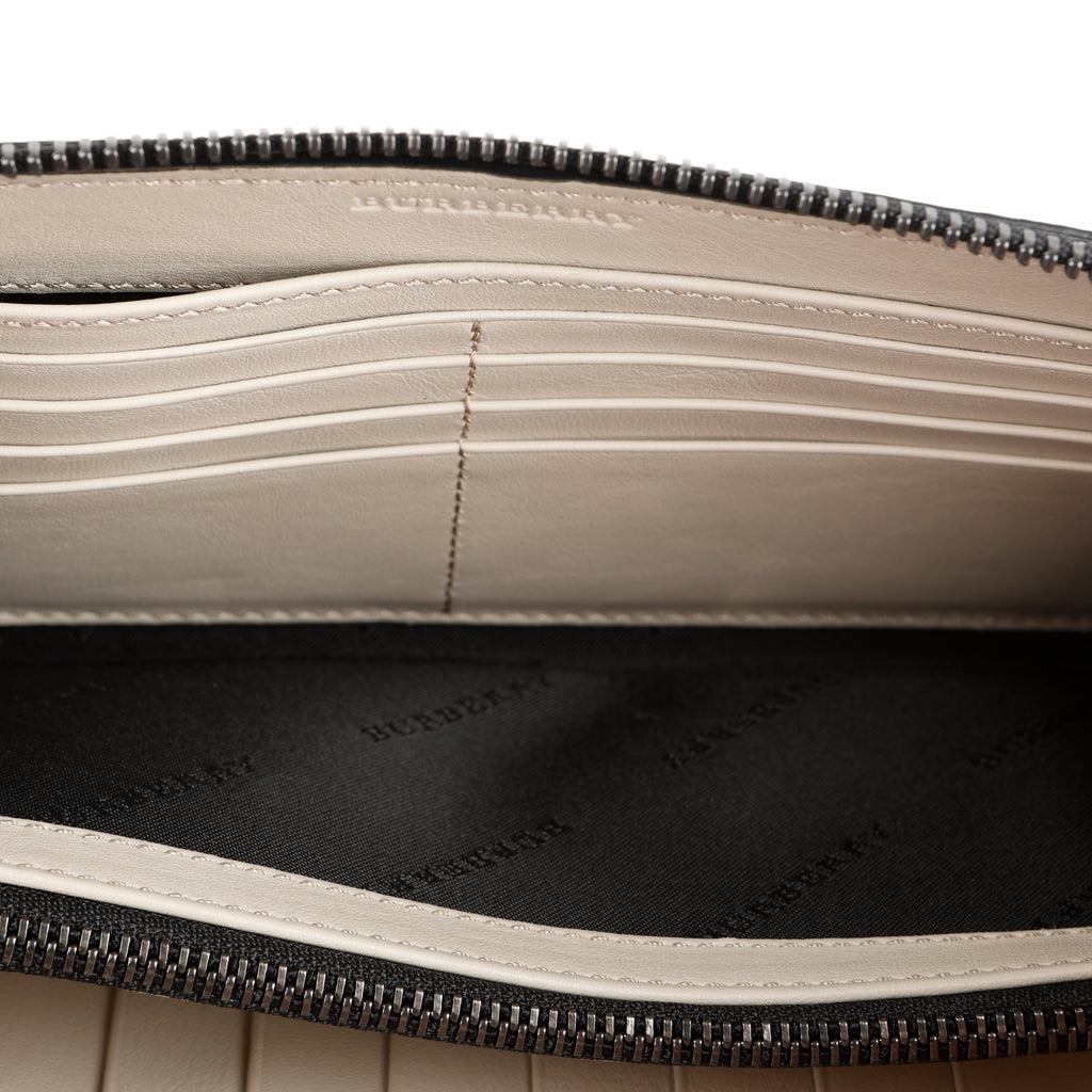 Embossed Zip Around Travel Wallet, Cream