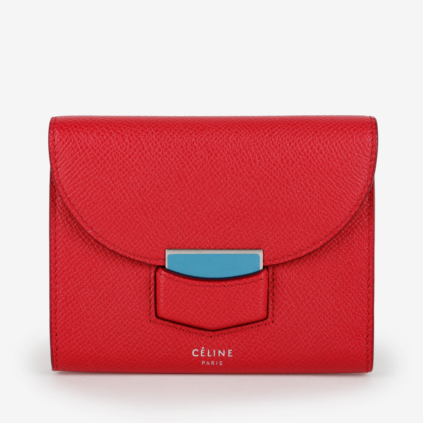 Small Trotteur Multifunction Wallet, Red Calfskin
