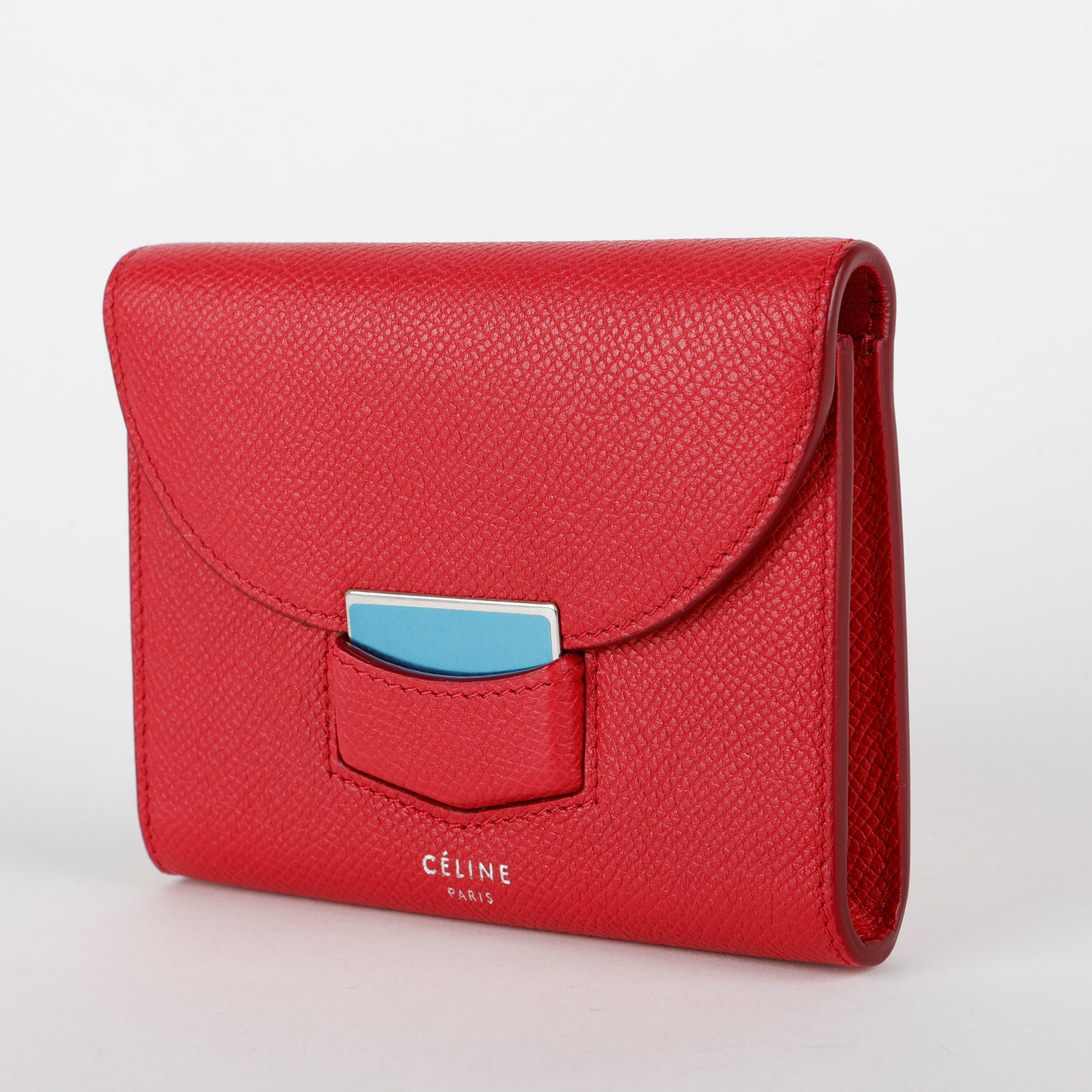 Small Trotteur Multifunction Wallet, Red Calfskin