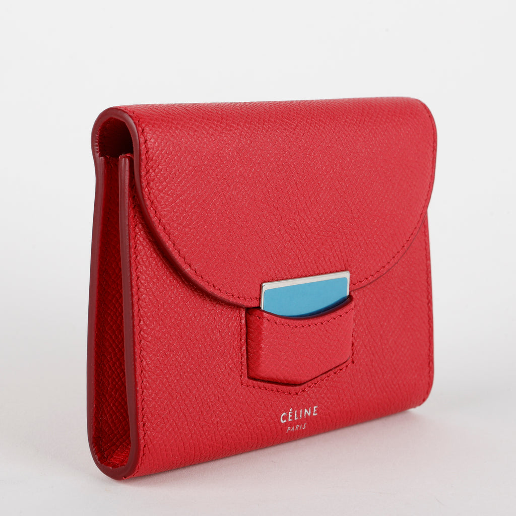Small Trotteur Multifunction Wallet, Red Calfskin