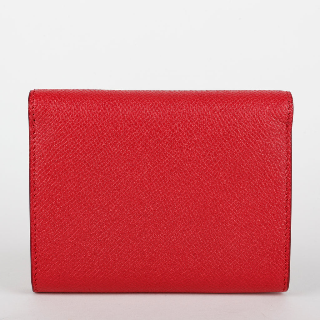 Small Trotteur Multifunction Wallet, Red Calfskin