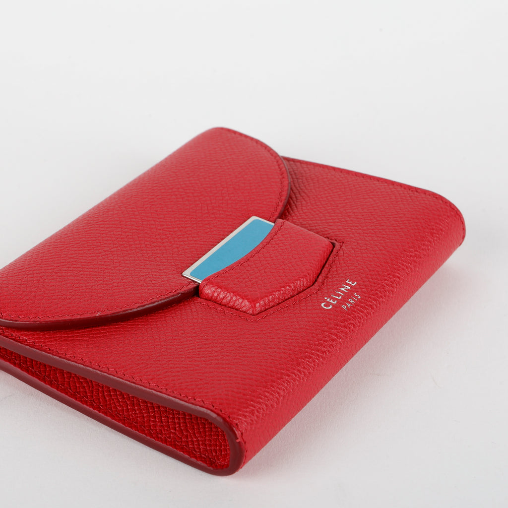 Small Trotteur Multifunction Wallet, Red Calfskin