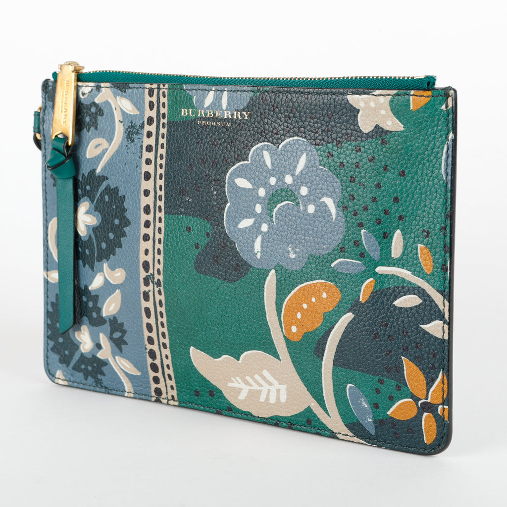 Prorsum Floral Zipped Wristlet, Green