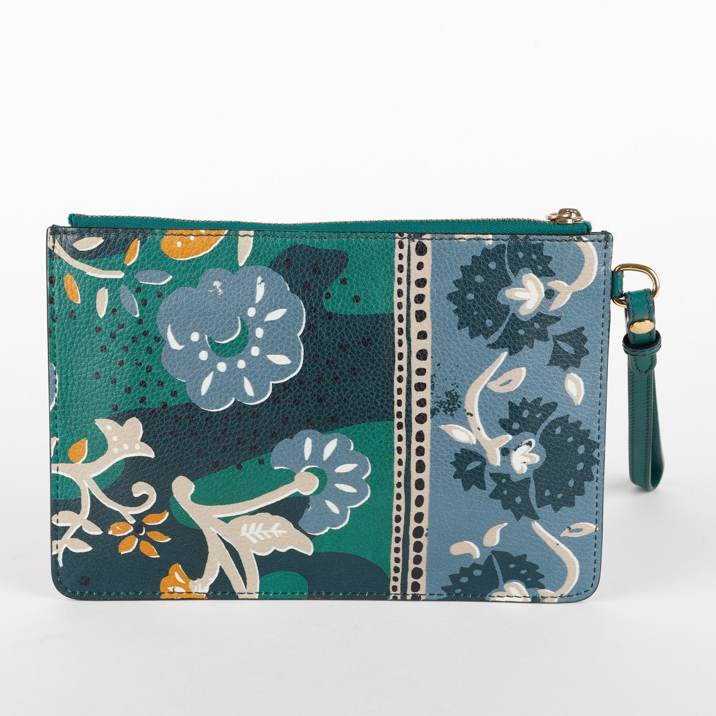 Prorsum Floral Zipped Wristlet, Green