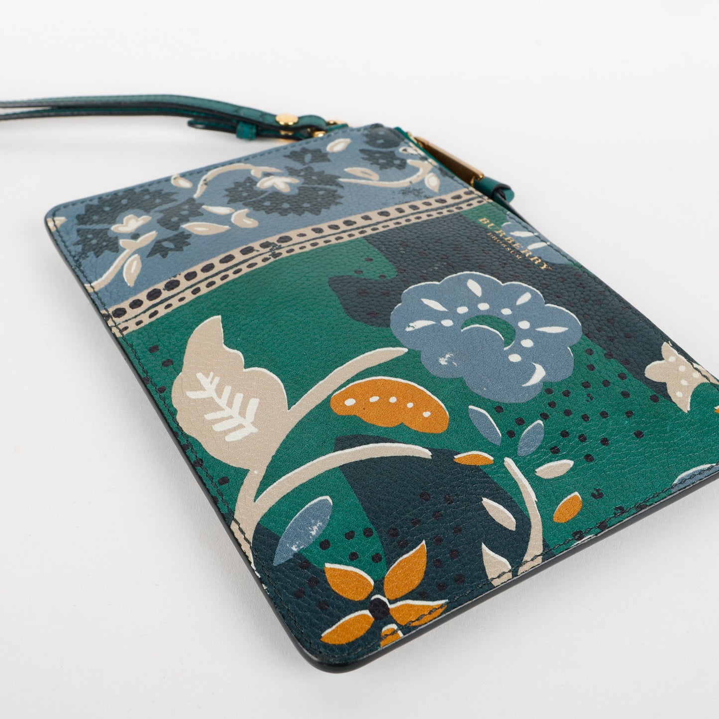 Prorsum Floral Zipped Wristlet, Green