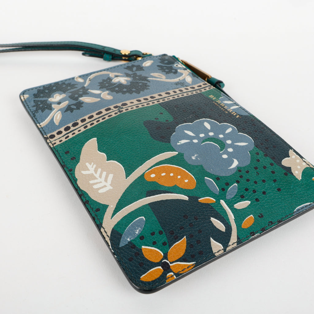 Prorsum Floral Zipped Wristlet, Green