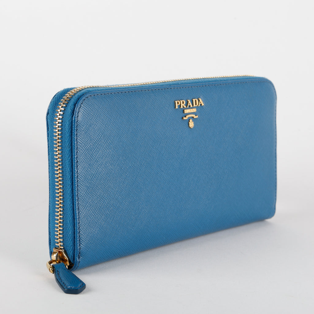 Zip Around Wallet, Cobalt Blue Saffiano