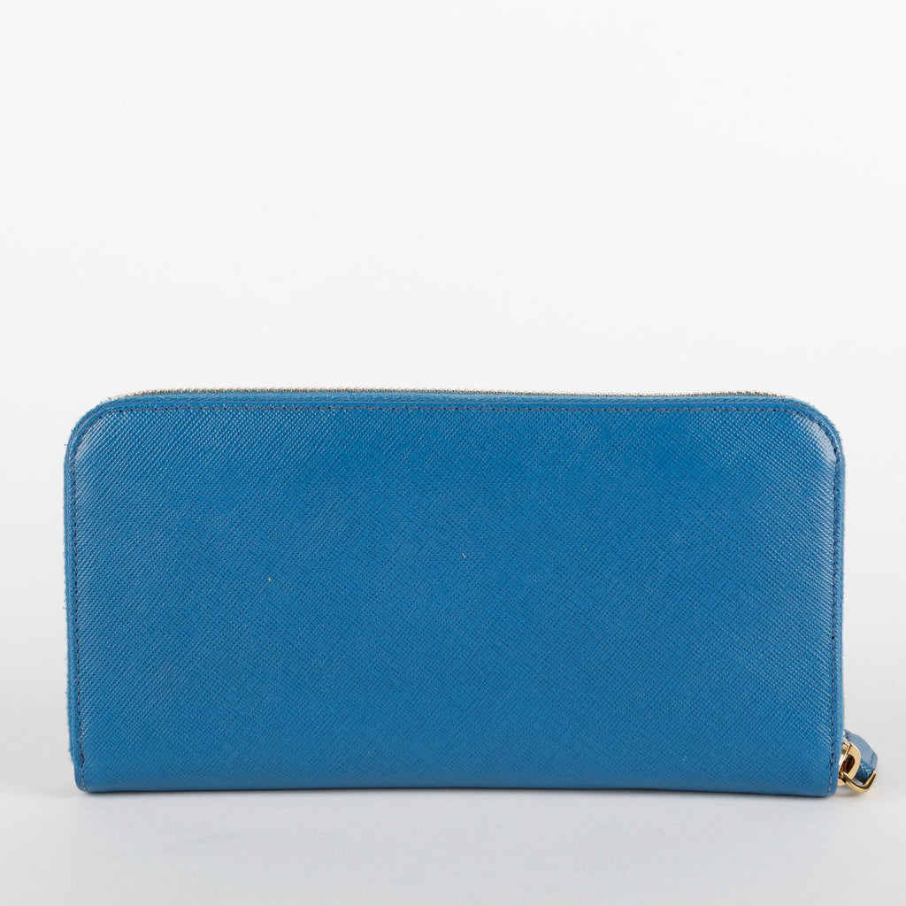 Zip Around Wallet, Cobalt Blue Saffiano