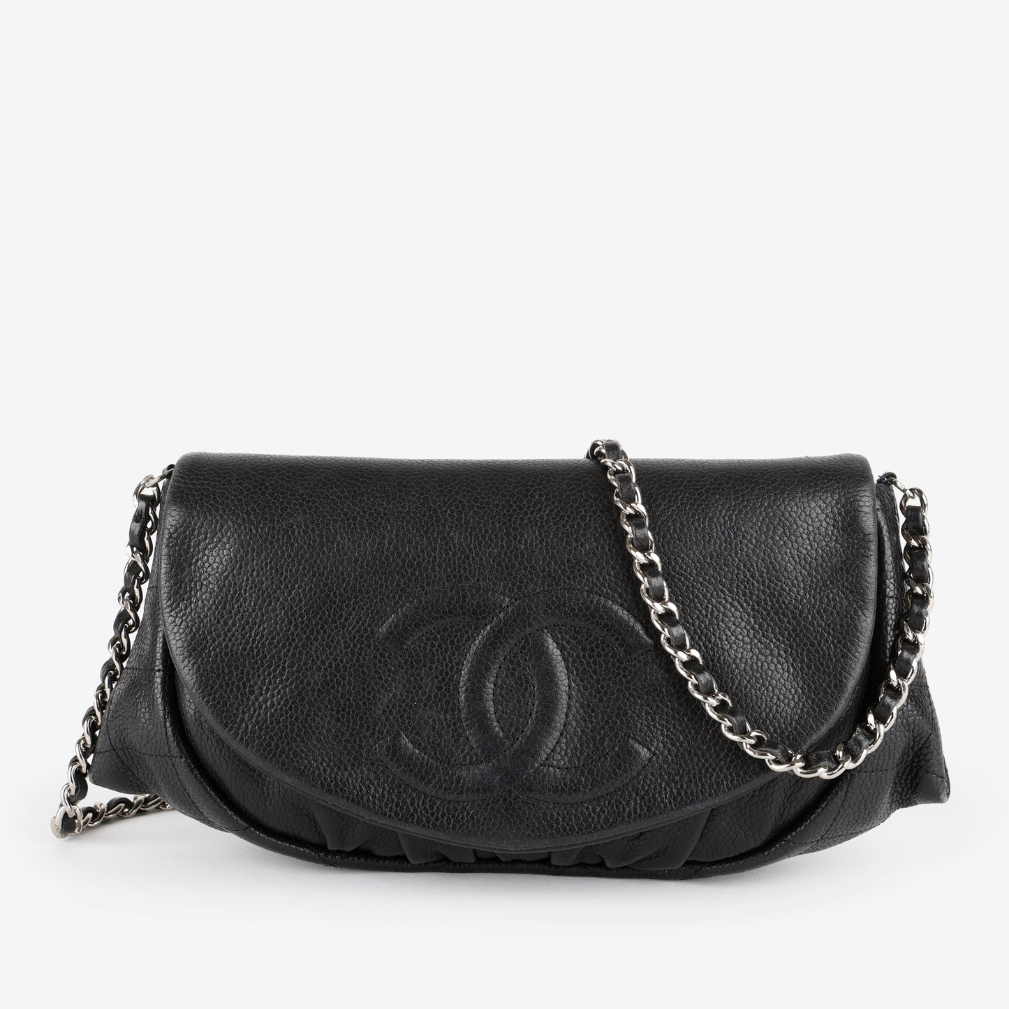 Half Moon Wallet On Chain, Black Caviar