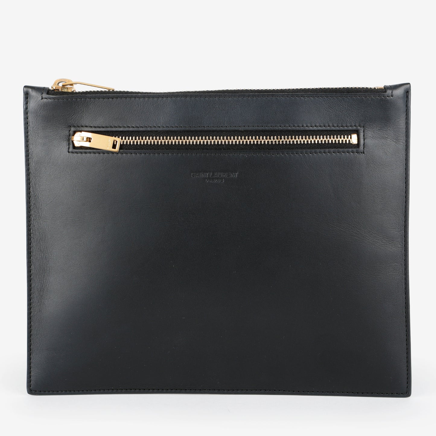 Double Zip Slim Pouch, Black