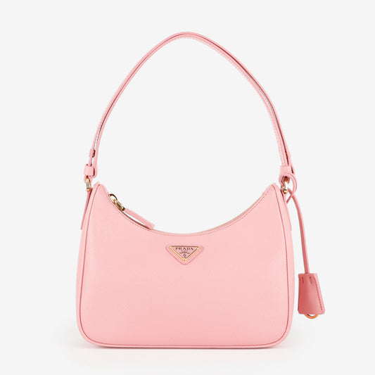 Re-Edition Shoulder Bag, Pink Saffiano GHW