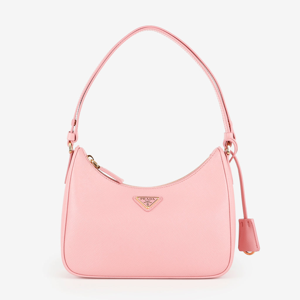 Re-Edition Shoulder Bag, Pink Saffiano GHW