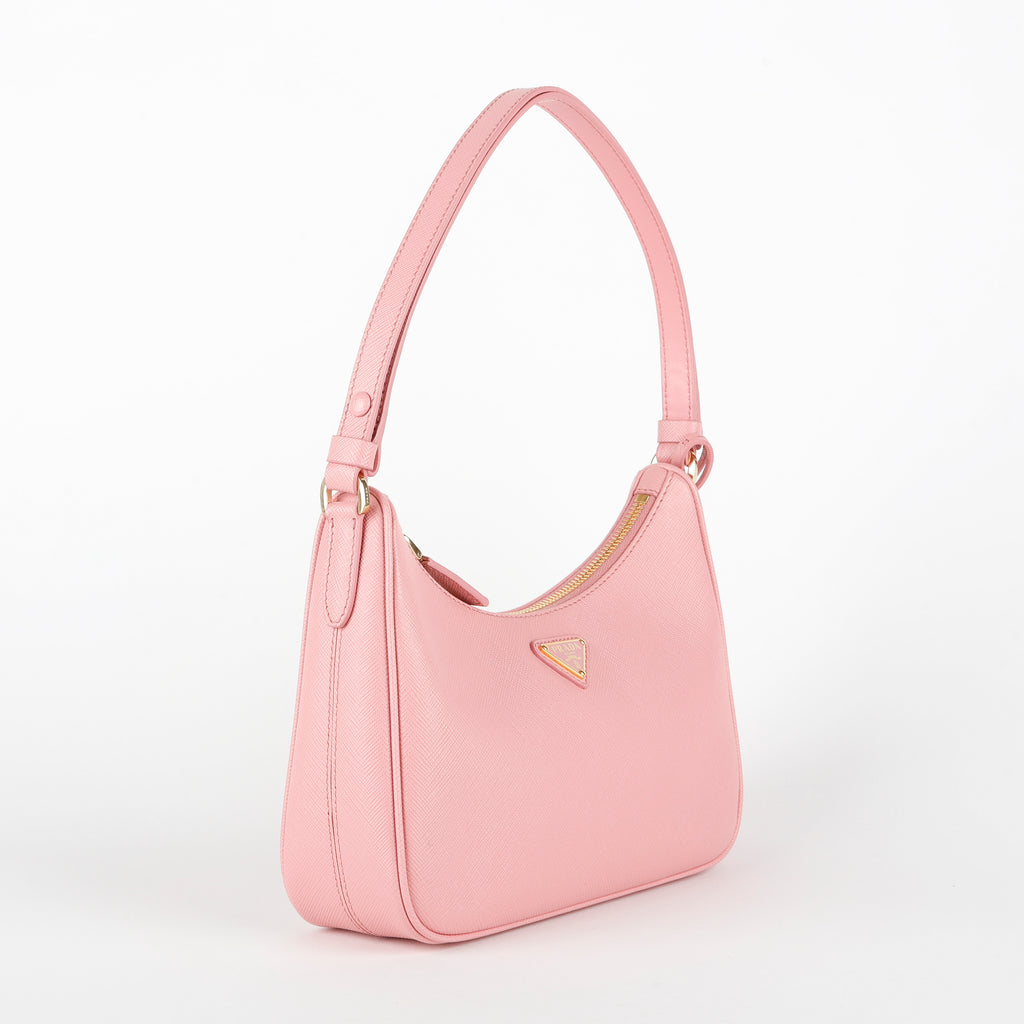 Re-Edition Shoulder Bag, Pink Saffiano GHW