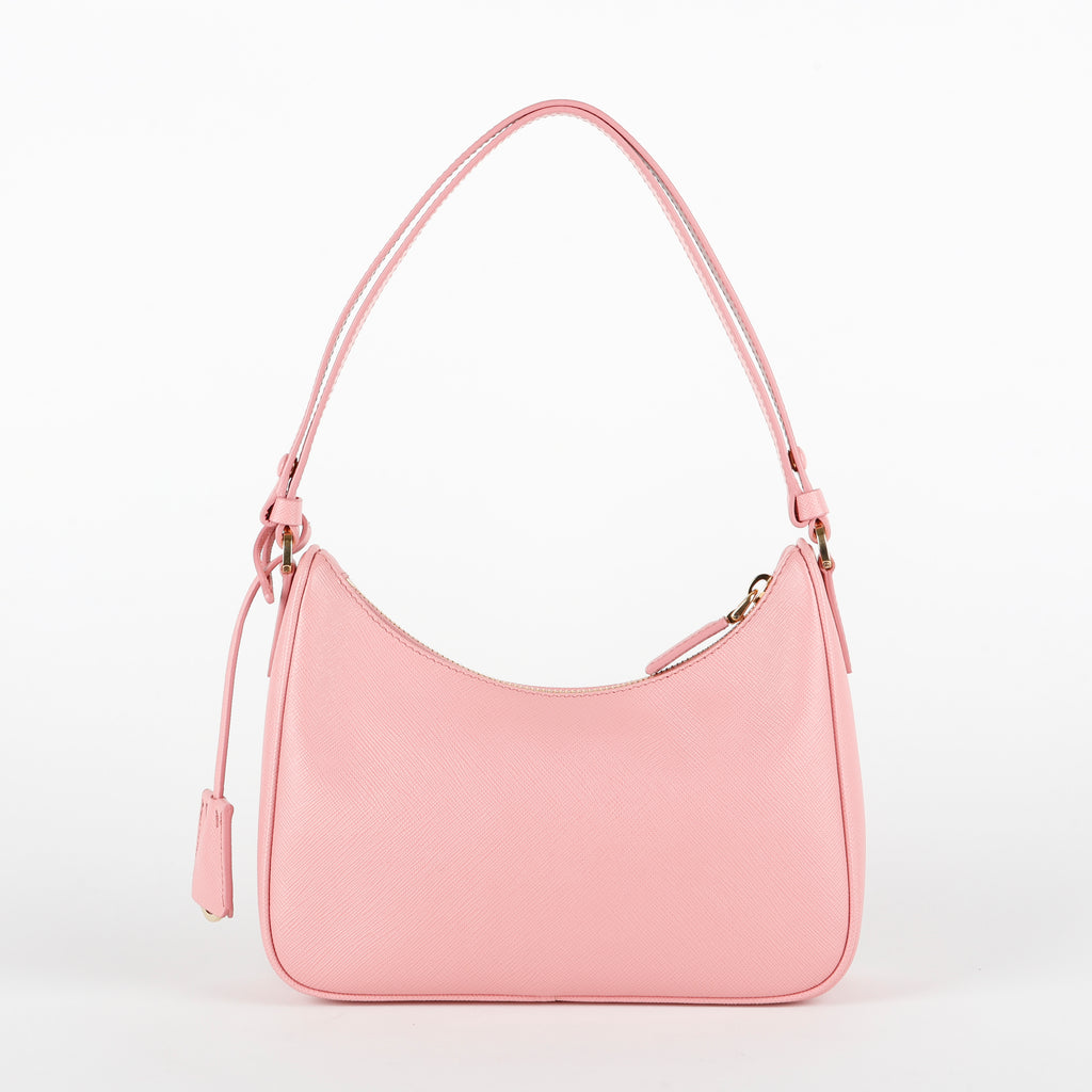 Re-Edition Shoulder Bag, Pink Saffiano GHW