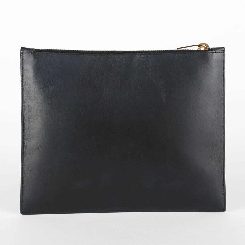 Double Zip Slim Pouch, Black