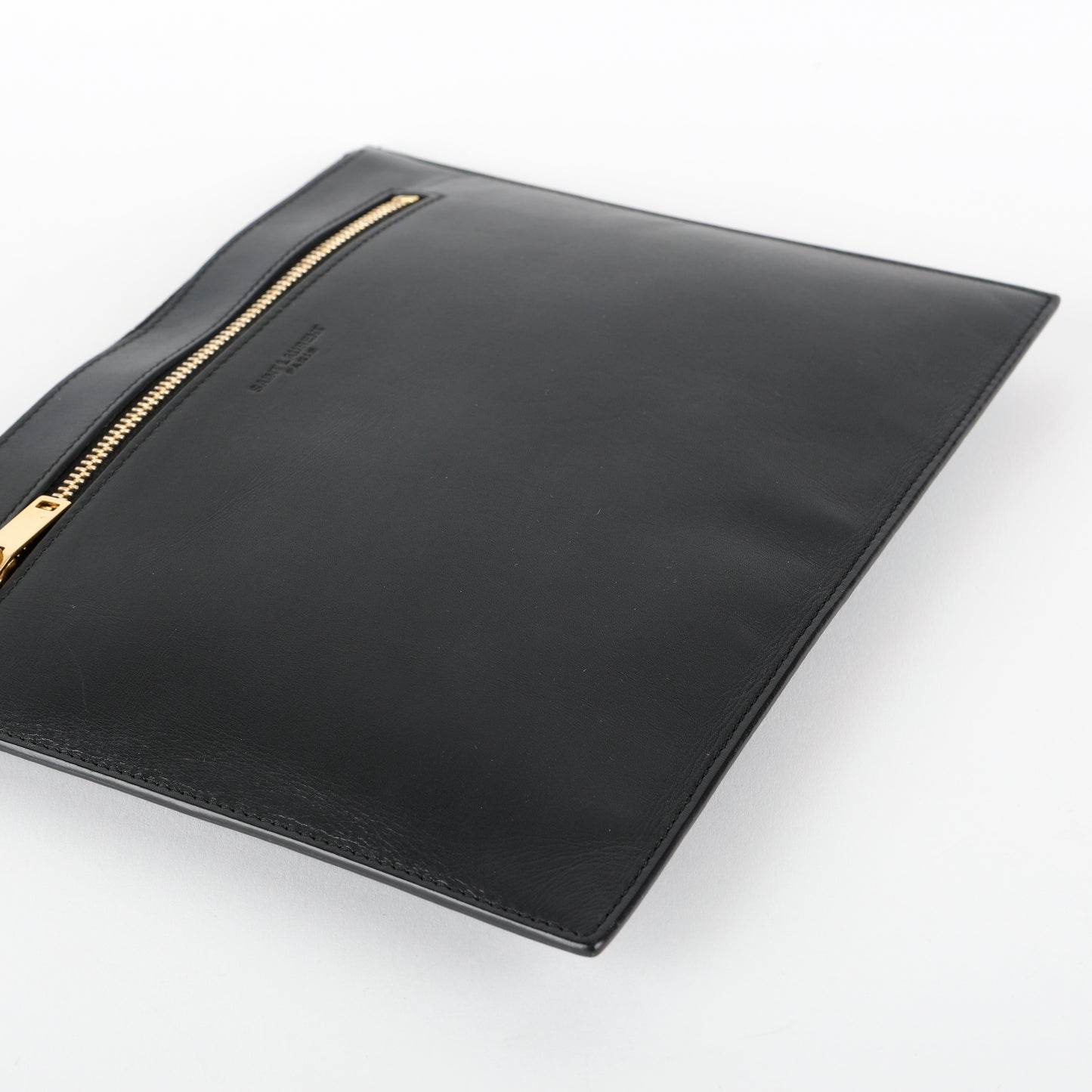 Double Zip Slim Pouch, Black