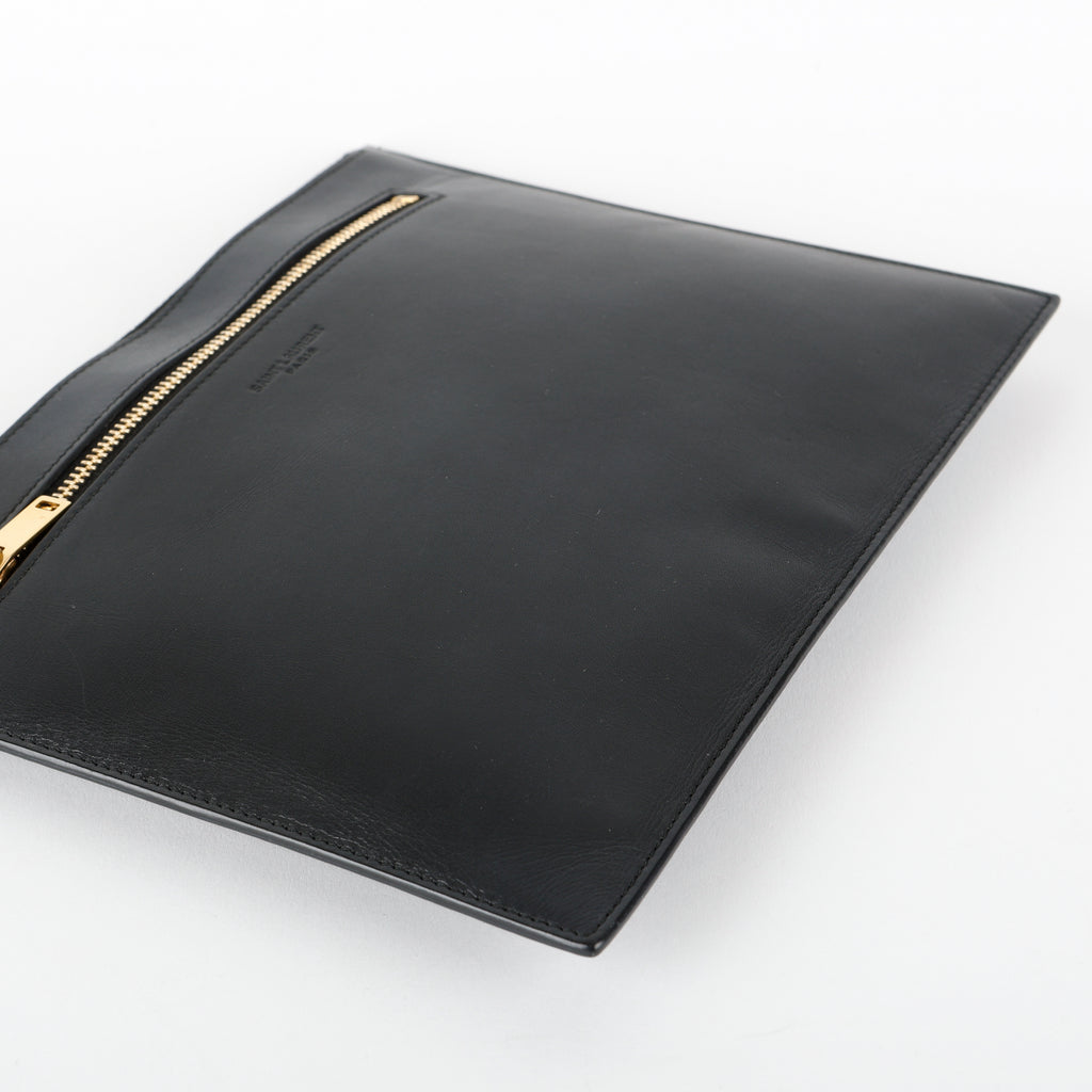 Double Zip Slim Pouch, Black