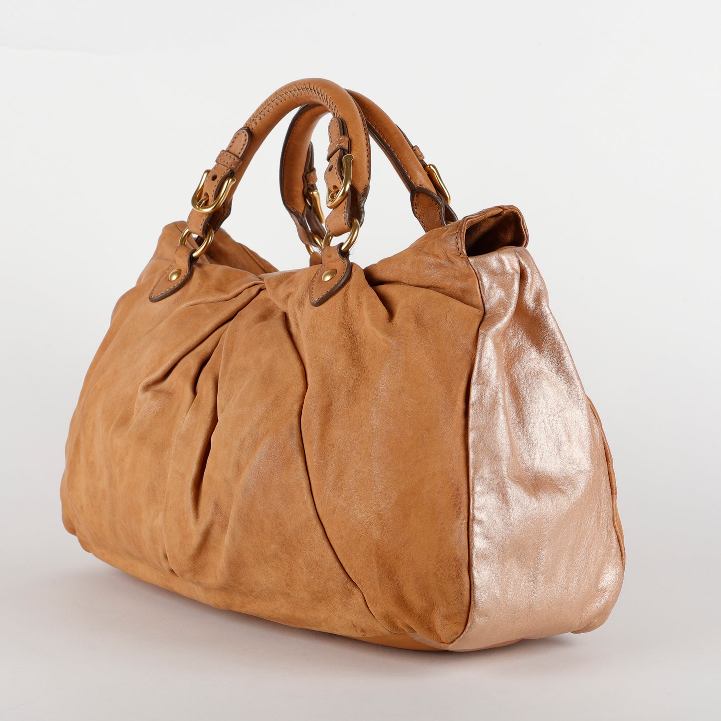 Large Matelasse Tote, Brown/Rose Gold (w/o strap)