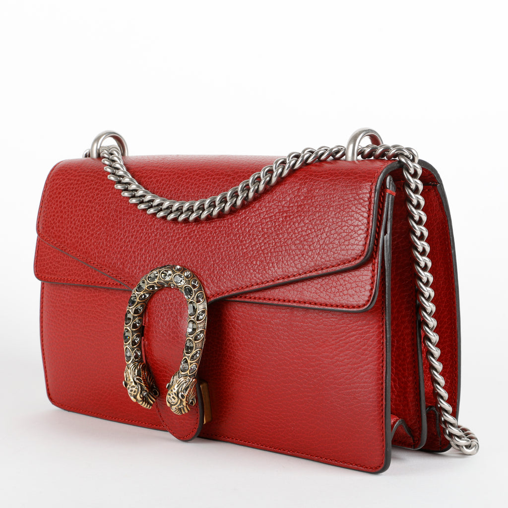 Medium Dionysus Shoulder Bag, Red Calfskin