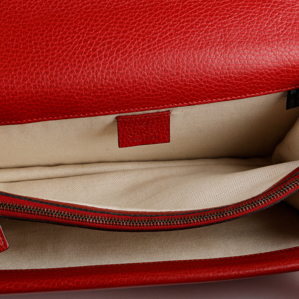 Medium Dionysus Shoulder Bag, Red Calfskin