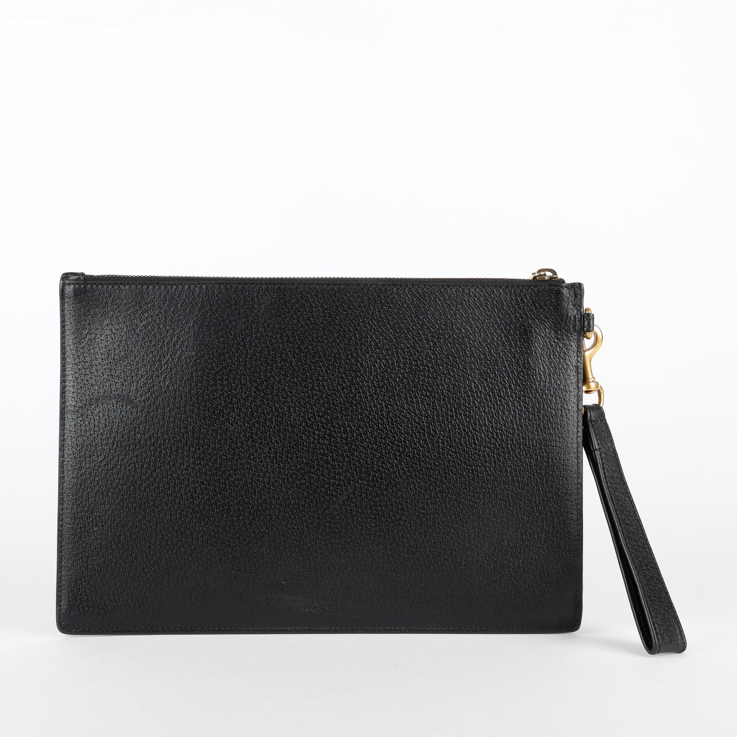 Marmont Zip Wristlet, Black Calfskin