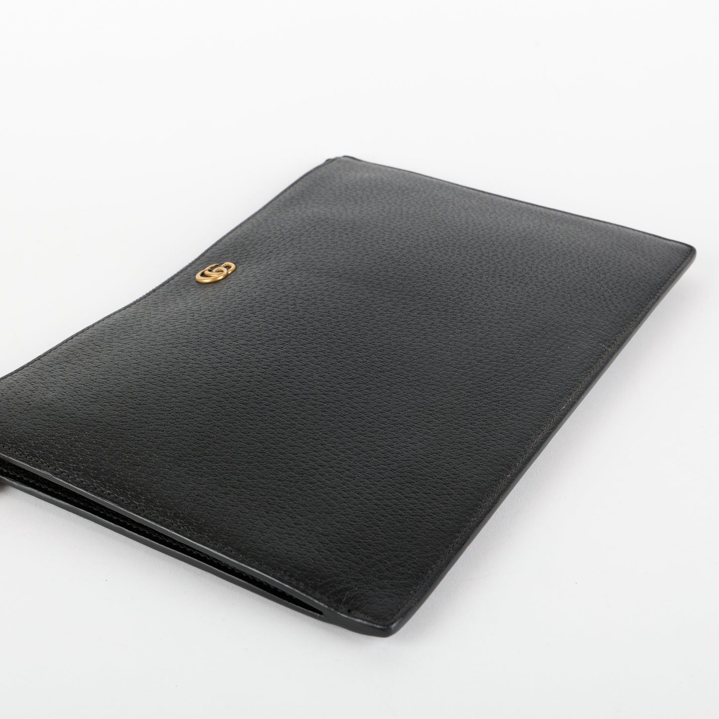 Marmont Zip Wristlet, Black Calfskin