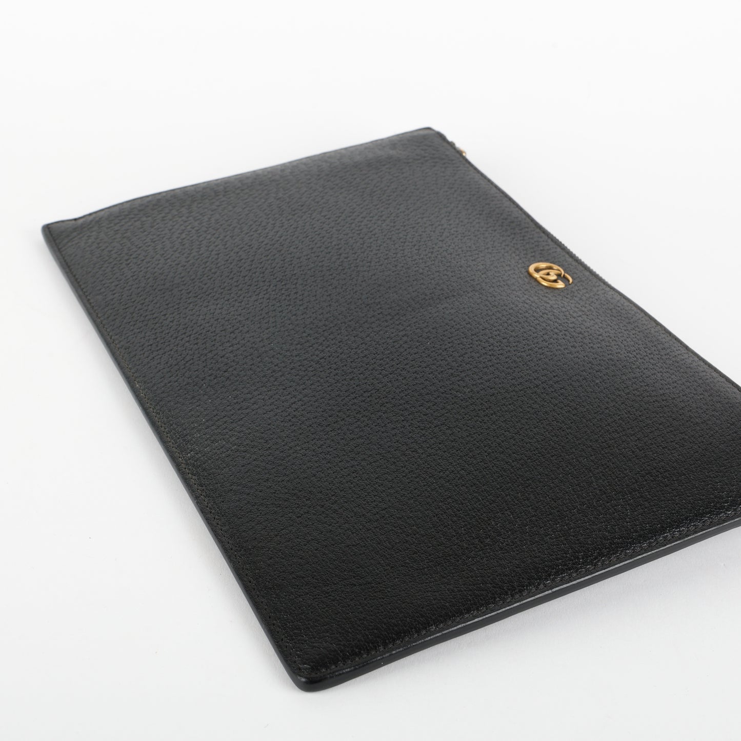 Marmont Zip Wristlet, Black Calfskin