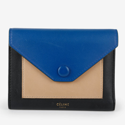 Pocket Envelope Wallet, Black/Blue