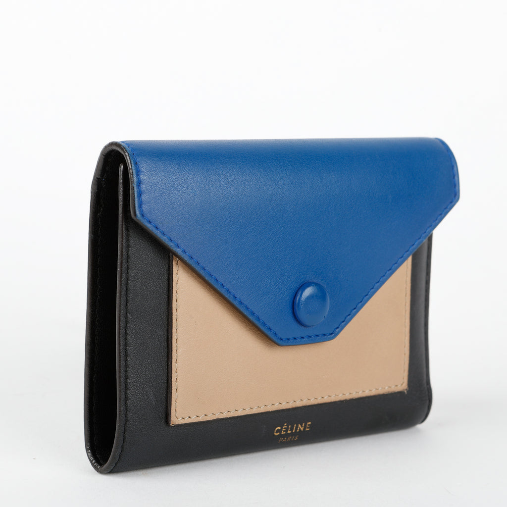 Pocket Envelope Wallet, Black/Blue