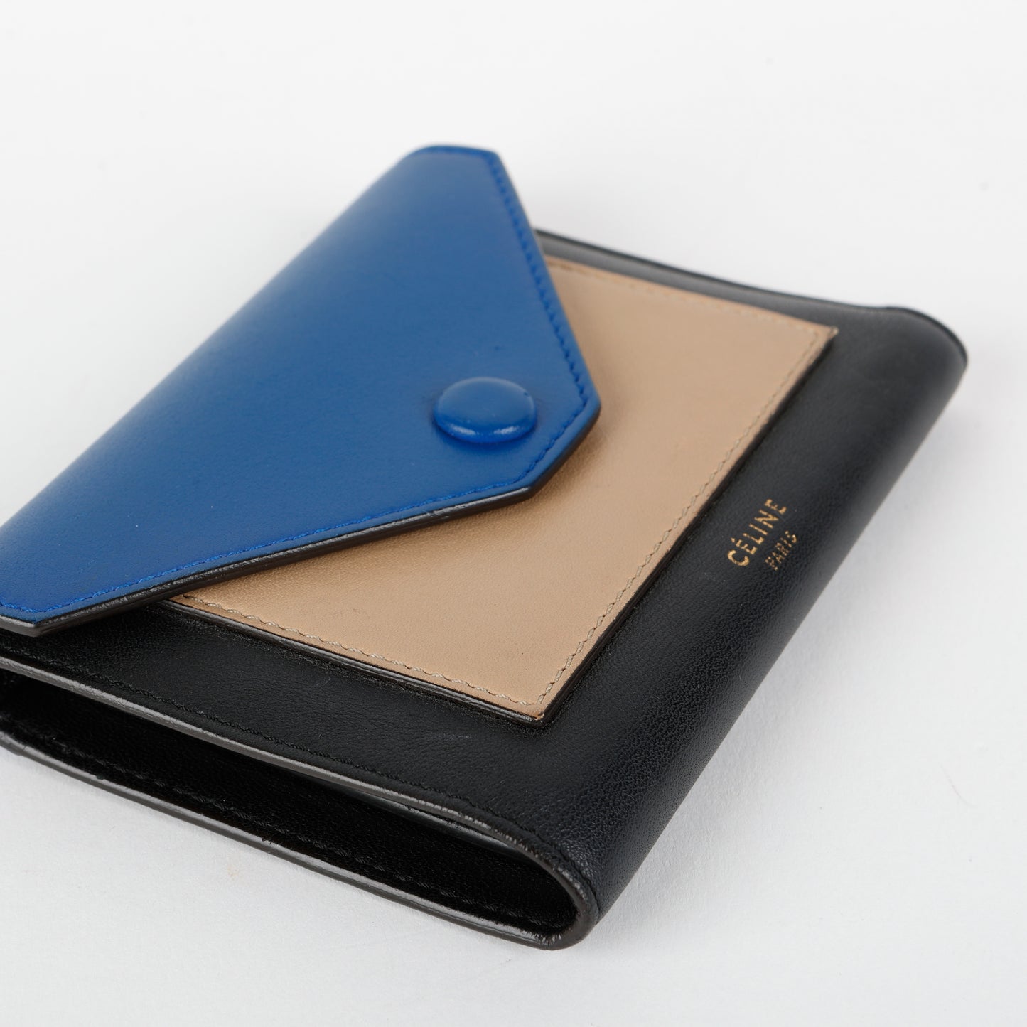 Pocket Envelope Wallet, Black/Blue