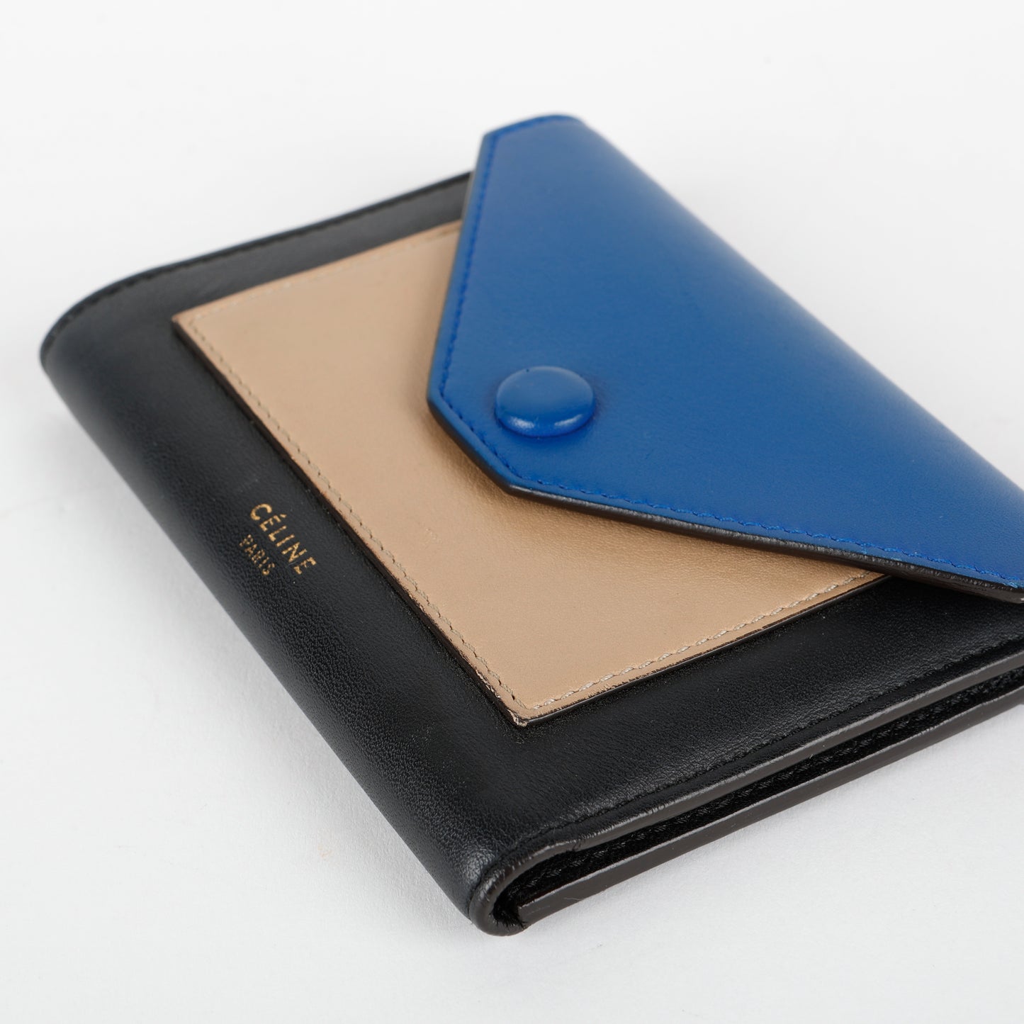 Pocket Envelope Wallet, Black/Blue