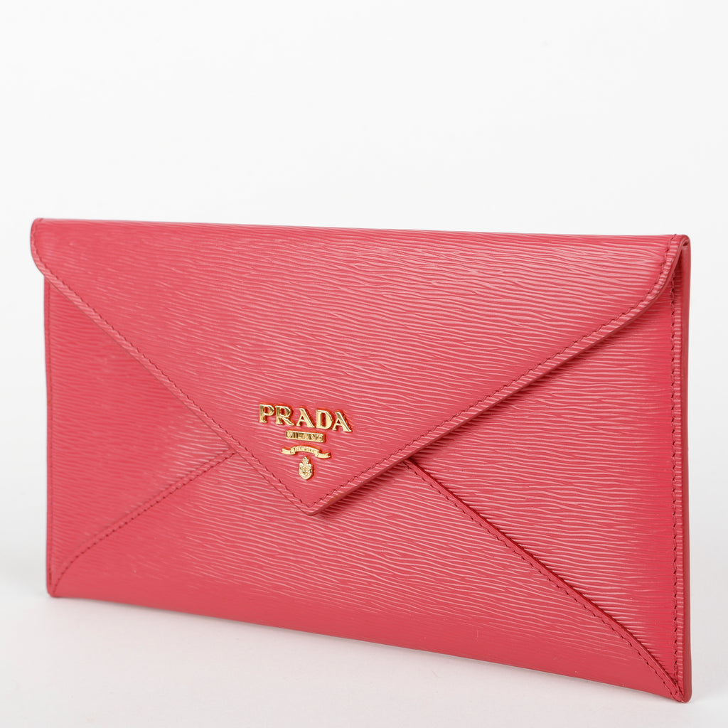 Envelope Wallet, Pink Saffiano