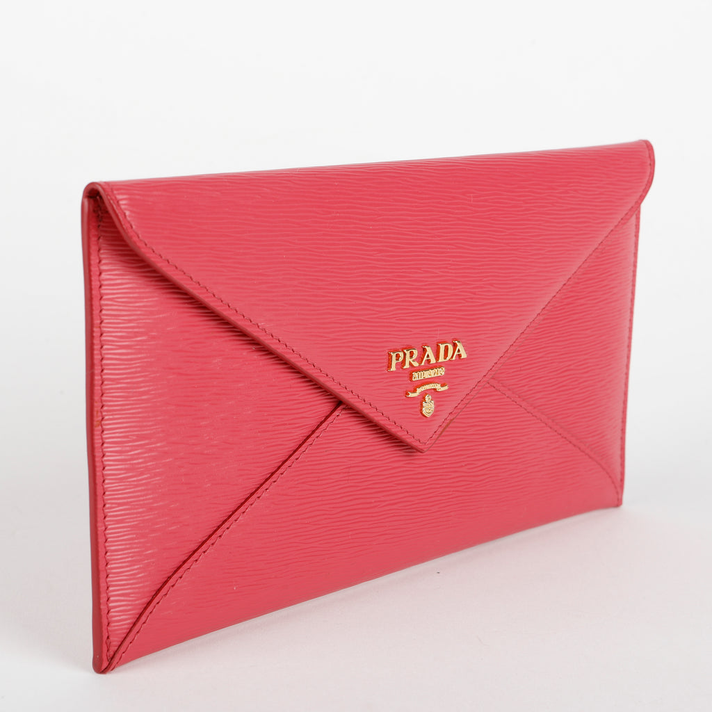 Envelope Wallet, Pink Saffiano