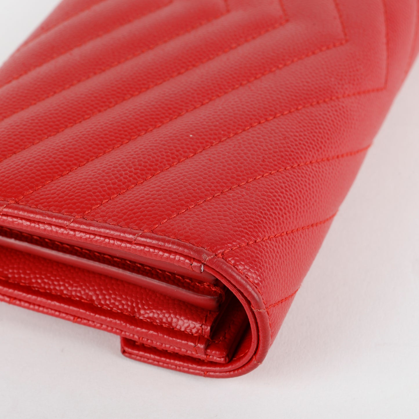 Monogram Flap Wallet, Red Grain de Poudre GHW