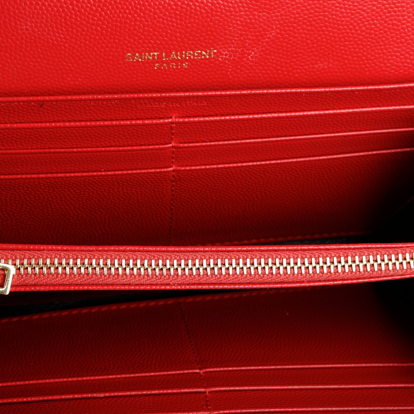 Monogram Flap Wallet, Red Grain de Poudre GHW