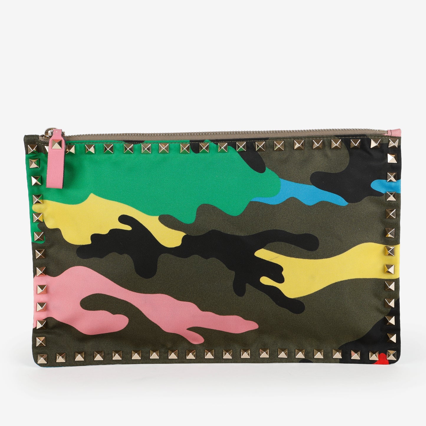 Multicolor Camouflage Printed Nylon Clutch