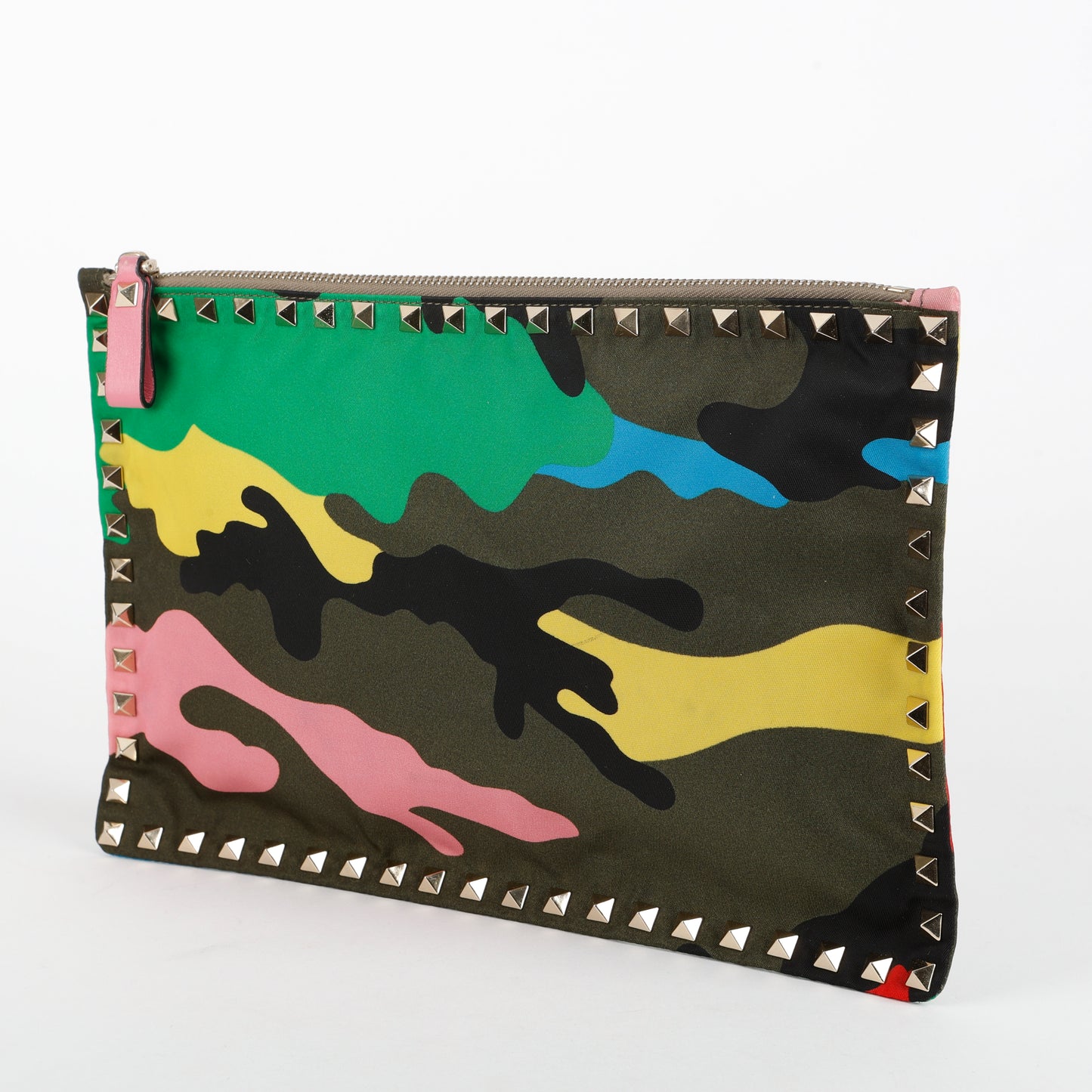 Multicolor Camouflage Printed Nylon Clutch