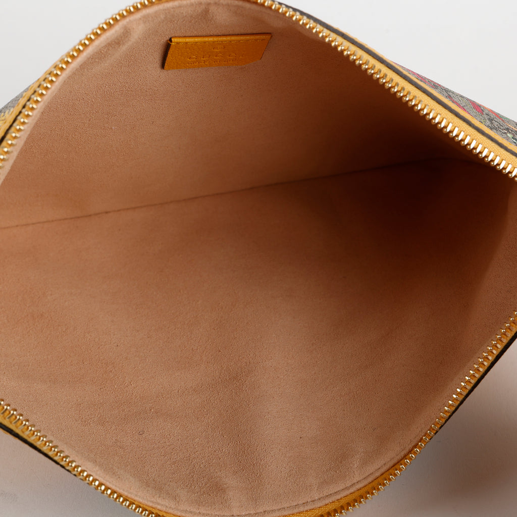 Large Ophidia Blooms Zipped Clutch, Yellow