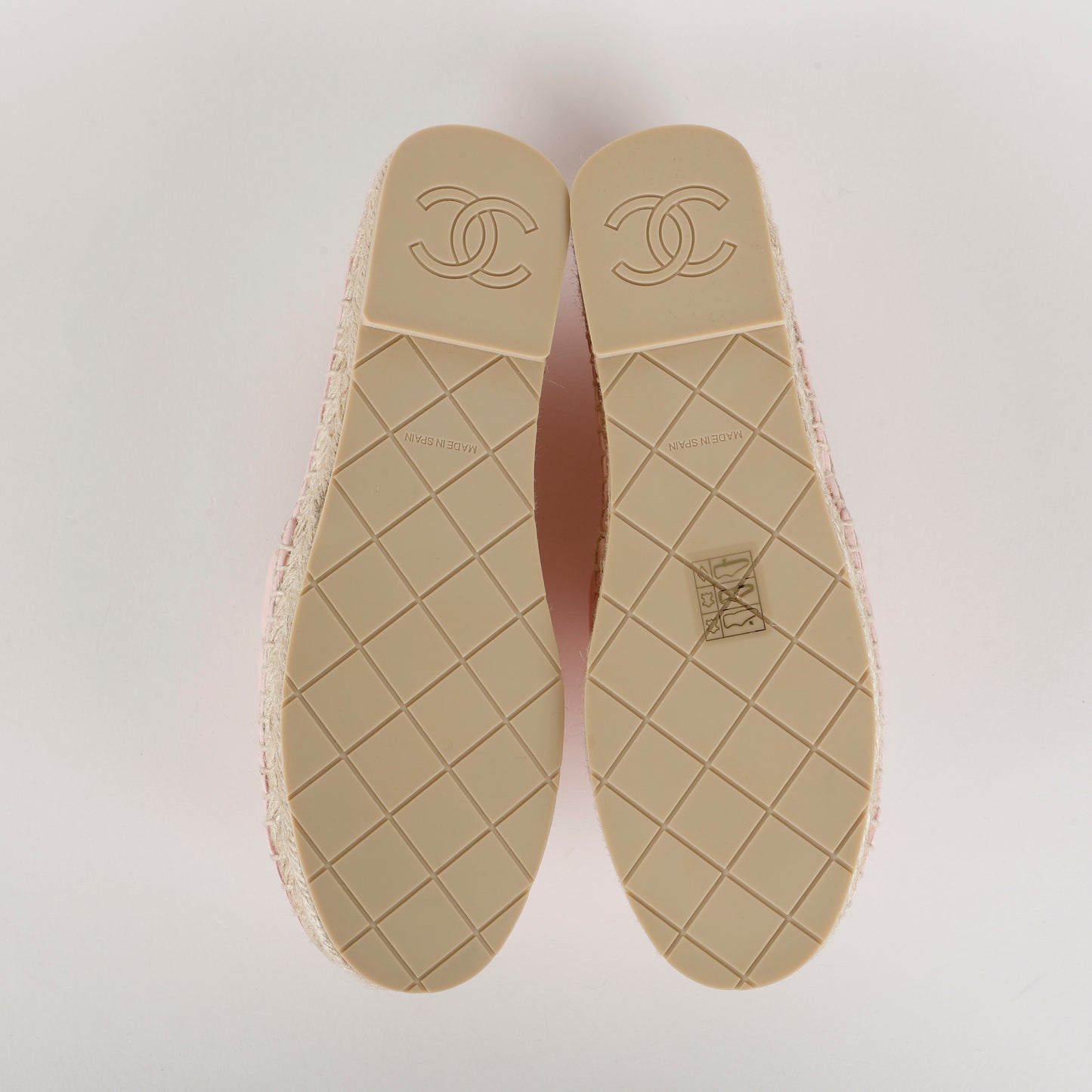 CC Quilted Espadrilles, Pink Lambskin Size: 35 (US 5)