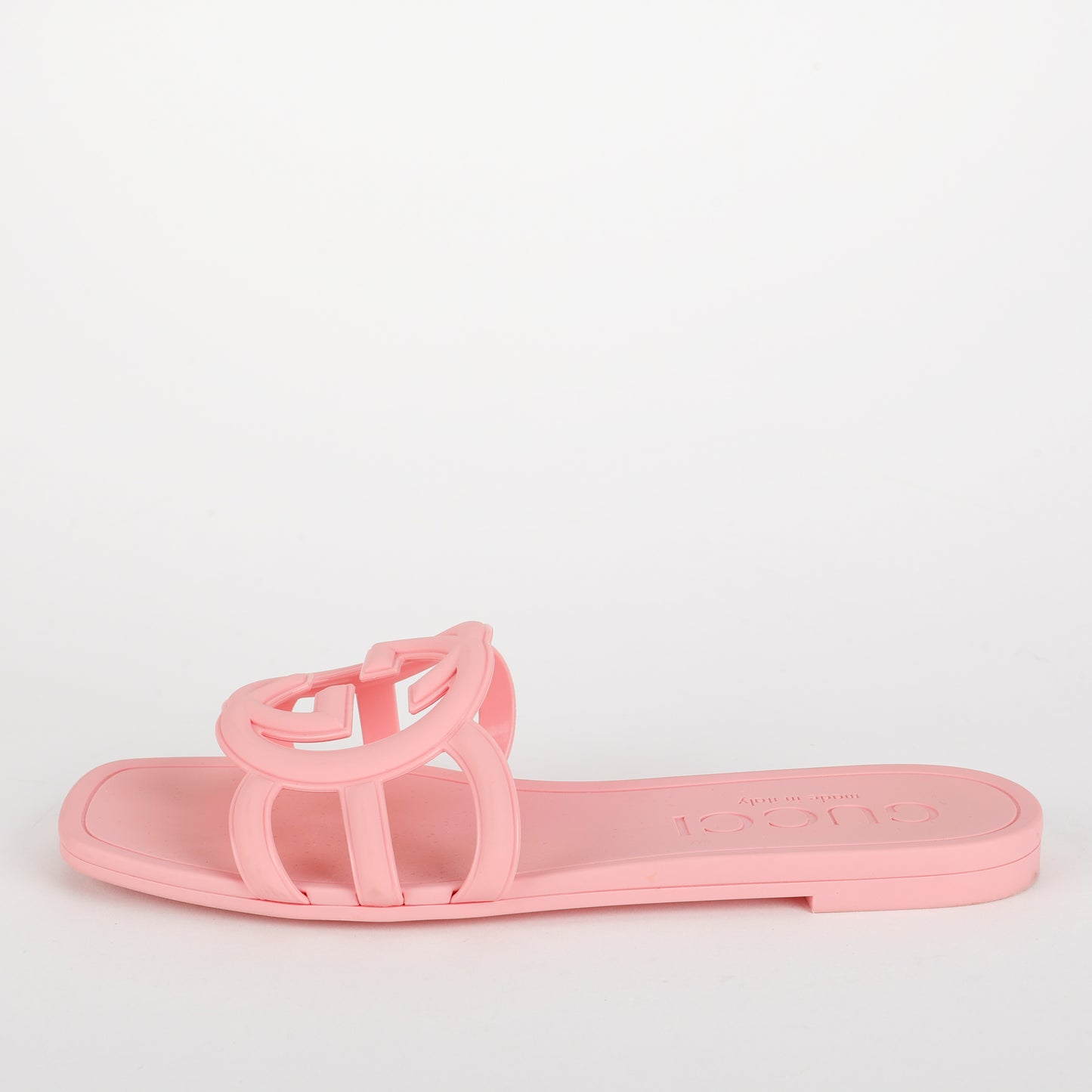 GG Logo Rubber Slides, Pink Size: 35 (US 5)
