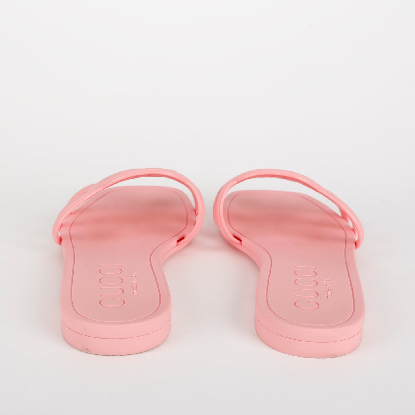 GG Logo Rubber Slides, Pink Size: 35 (US 5)