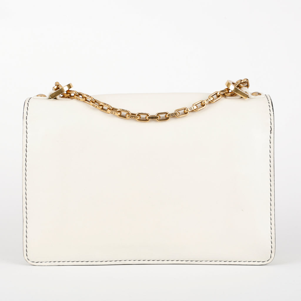 Medium J'adior Flap Bag, Cream Calfskin