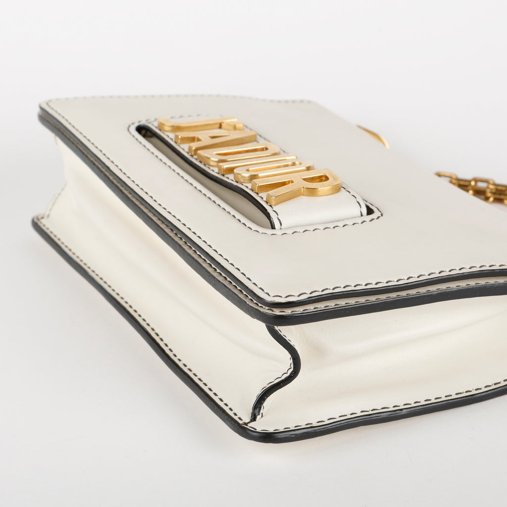 Medium J'adior Flap Bag, Cream Calfskin