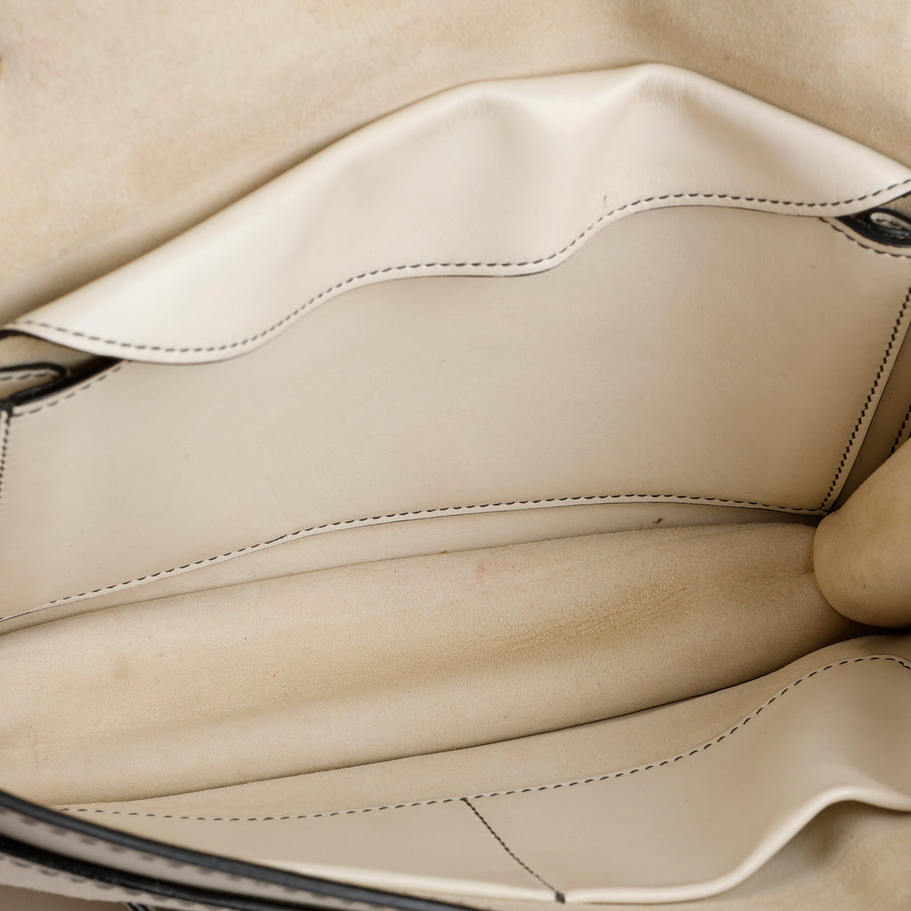 Medium J'adior Flap Bag, Cream Calfskin