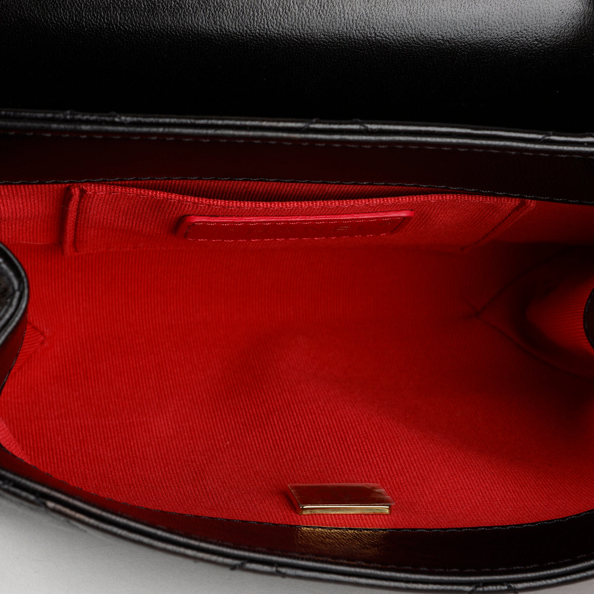 Mini Diamond Lock Flap, Black Lambskin
