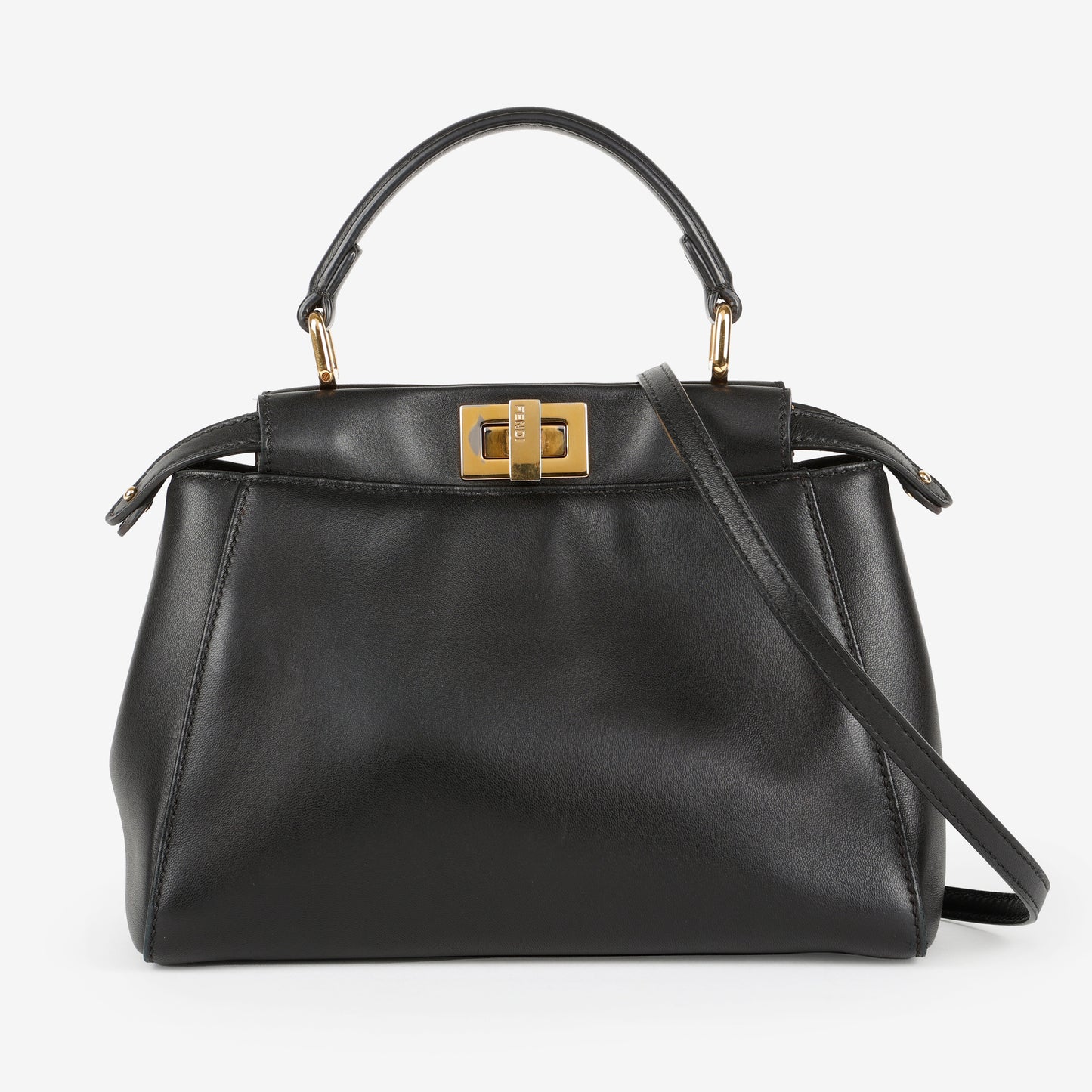 Mini Peekaboo, Black Calfskin