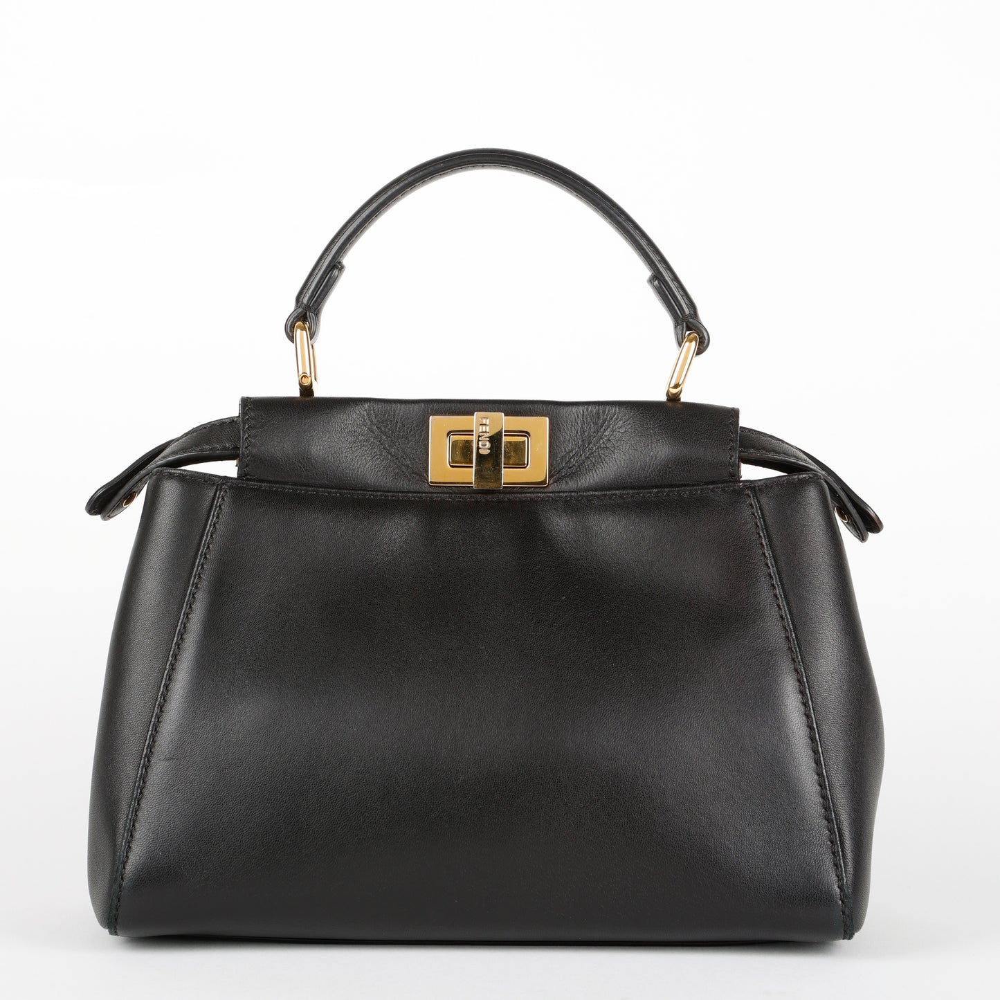 Mini Peekaboo, Black Calfskin
