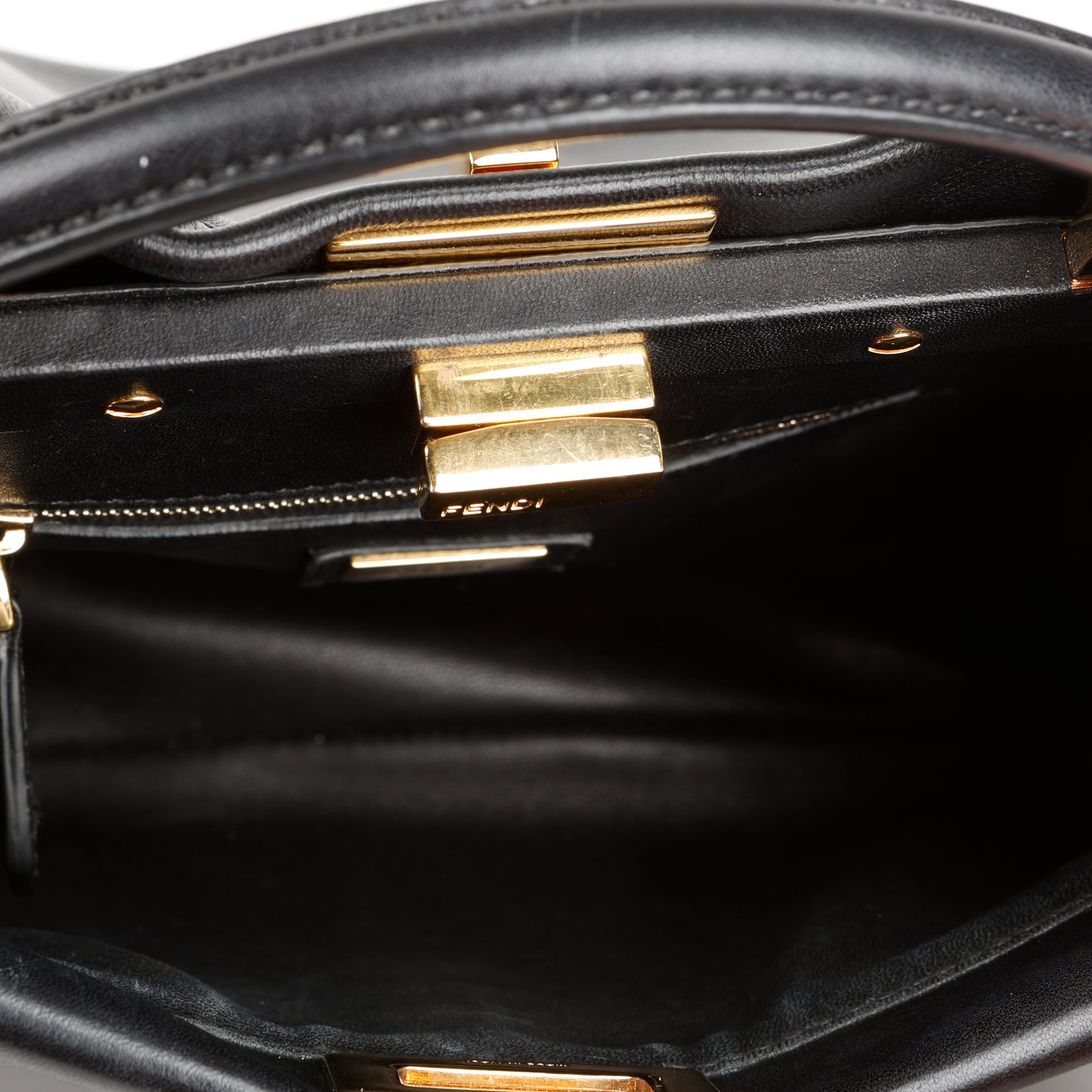 Mini Peekaboo, Black Calfskin
