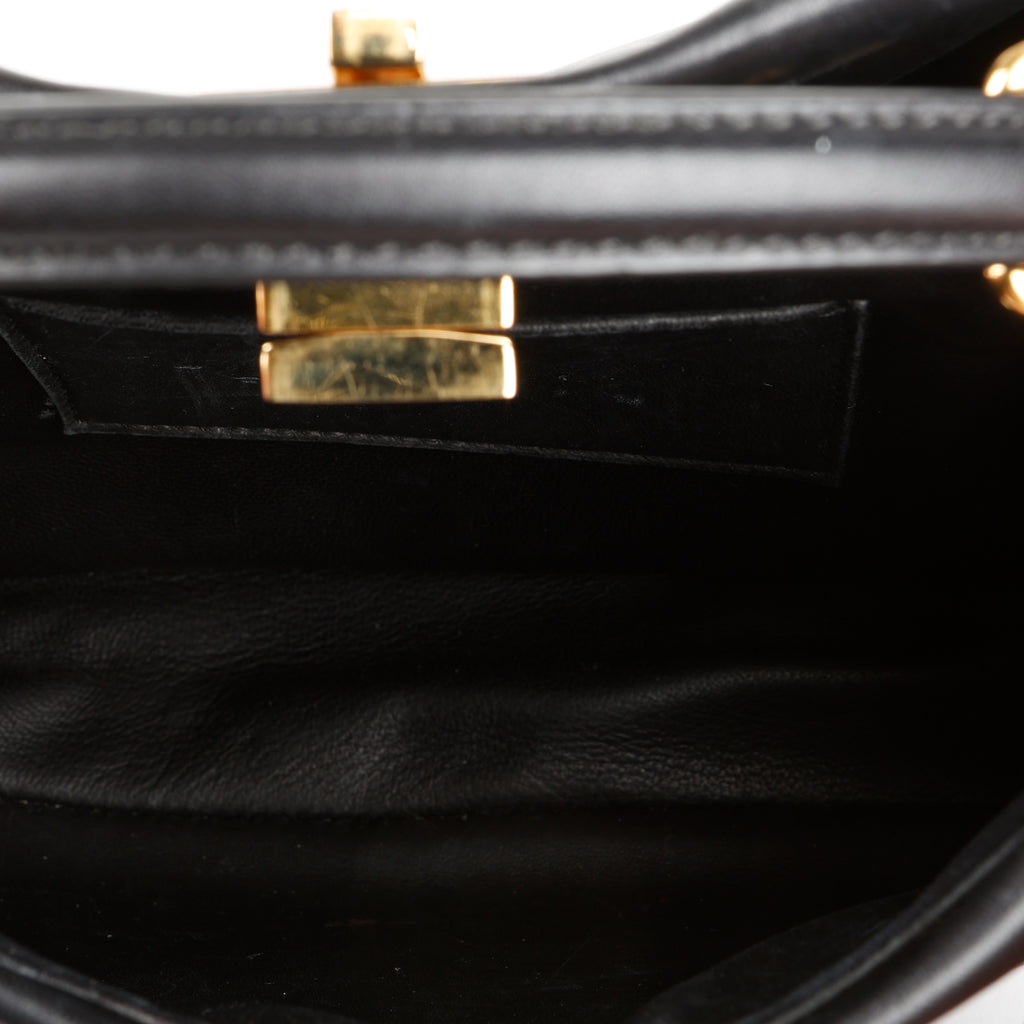 Mini Peekaboo, Black Calfskin