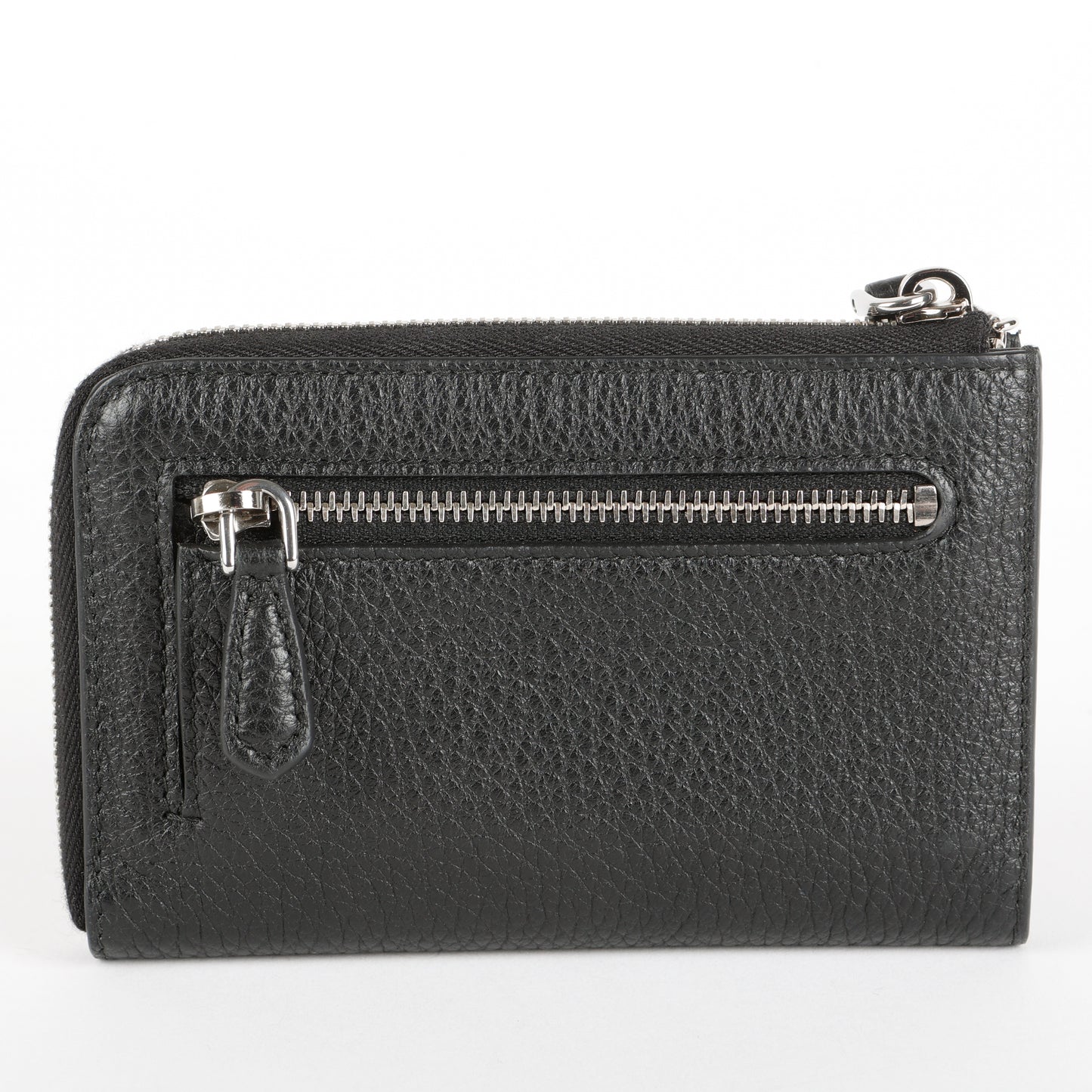 Triangle Logo Zip Key Holder, Black SHW